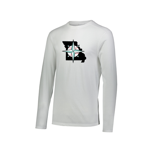 [FTLCUBWH-AXS-LOGO3] Decker Men's Tri-Blend T-Shirt - Long Sleeve (Adult XS, White, Logo 3)